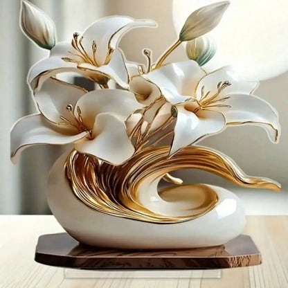 Table Flower Decoration – Elegant Desktop Plaque for Home & Office