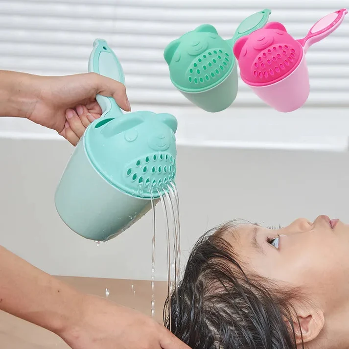 Baby Shower Shampoo Rinse Cup – Cartoon Bath Cup with Eye Protection for Kids